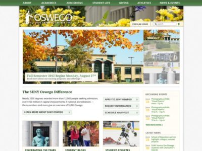 SUNY Oswego Homepage Concept