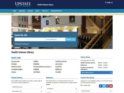SUNY Upstate Health Sciences Library Homepage